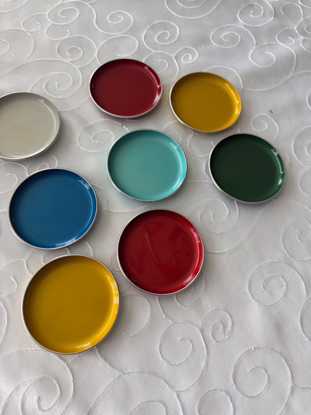 8 Enamel Coasters from Norway